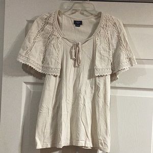 Anthropologie Deletta crocheted cape tank top.